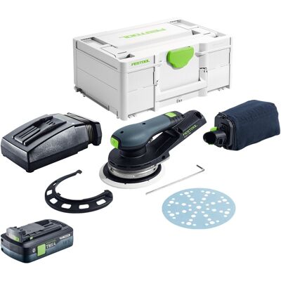 Ponceuse Excentrique Sans Fil Festool Etsc 2 150-basic 18 V 150 Mm Sans Balais + 1 Batterie 4,0 Ah + Chargeur + Systainer - Publicité Ponceuse Excentrique Sans Fil Festool Etsc 2 150-basic 18 V 150 Mm Sans Balais + 1 Batterie 4,0 Ah + Chargeur + Systainer - Publicité