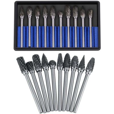 OEM Jeu De Fraises En Carbure Fichiers Rotatifs Acier Au Tungstène 10pcs Diamètre Tête Coupe Pour Fraise 3mm Tige 6mm La Perceuse À Découper Découpage Métal Polissage Gravure Perçage(double Cut) - Publicité OEM Jeu De Fraises En Carbure Fichiers Rotatifs Acier Au Tungstène 10pcs Diamètre Tête Coupe Pour Fraise 3mm Tige 6mm La Perceuse À Découper Découpage Métal Polissage Gravure Perçage(double Cut) - Publicité