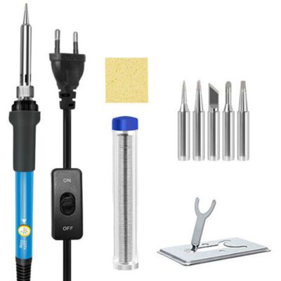SANS MARQUE Fer À Souder 60 W , Température Réglable, Kit De Pointes De Soudage Anti-brûlure, Noir, Pour Le Soudage De Circuits Imprimés - Publicité SANS MARQUE Fer À Souder 60 W , Température Réglable, Kit De Pointes De Soudage Anti-brûlure, Noir, Pour Le Soudage De Circuits Imprimés - Publicité