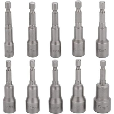 MOXIE 10 Pcs Embout Douille Visseuse À Choc 6-15mm Set Magnétique Hexagonale Douille Jeu De Embout Aimanté Perceuse Prise Hexagonale Douille Set 1/4 Pouce Pour Mandrin À Changement Rapide - Publicité MOXIE 10 Pcs Embout Douille Visseuse À Choc 6-15mm Set Magnétique Hexagonale Douille Jeu De Embout Aimanté Perceuse Prise Hexagonale Douille Set 1/4 Pouce Pour Mandrin À Changement Rapide - Publicité