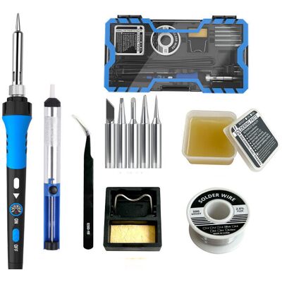 SANS MARQUE Fer À Souder 60 W - Fer A Souder Avec Interrupteur On/off - Kit De Soudure Réglable 200℃450℃ Fer A Souder Électrique-ensemble De 12 Pièces - Publicité SANS MARQUE Fer À Souder 60 W - Fer A Souder Avec Interrupteur On/off - Kit De Soudure Réglable 200℃450℃ Fer A Souder Électrique-ensemble De 12 Pièces - Publicité