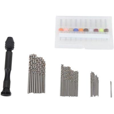 ABYSSE Coffret De 57 Forets À Main, Perceuse À Main Avec Étau À Broche, 46 Micro-forets Hélicoïdaux, 10 Mini-forets Pour Circuits Imprimés (0,1 À 1 Mm). Publicité ABYSSE Coffret De 57 Forets À Main, Perceuse À Main Avec Étau À Broche, 46 Micro-forets Hélicoïdaux, 10 Mini-forets Pour Circuits Imprimés (0,1 À 1 Mm). Publicité