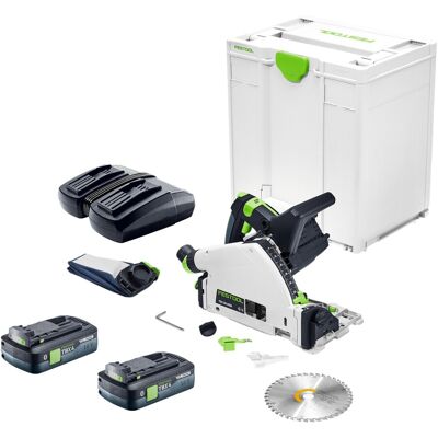 Scie Plongeante Sans Fil Festool Tsc 55 Keb-basic 18 / 36 V 160 Mm Brushless + 2 Batteries 4,0 Ah + Double Chargeur + Systainer - Publicité Scie Plongeante Sans Fil Festool Tsc 55 Keb-basic 18 / 36 V 160 Mm Brushless + 2 Batteries 4,0 Ah + Double Chargeur + Systainer - Publicité