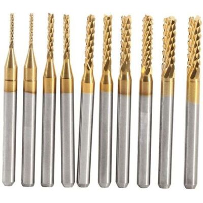 ABYSSE 10pcs Fraise En Bout En Carbure Cémenté À Gravure Bits Sculpture Perceuse Outils Endated Mill 0.8-3.17mm - Publicité ABYSSE 10pcs Fraise En Bout En Carbure Cémenté À Gravure Bits Sculpture Perceuse Outils Endated Mill 0.8-3.17mm - Publicité