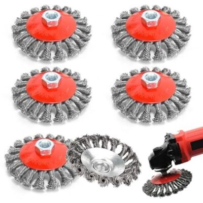 Scotch Kit De 6 Brosses Métalliques Pour Meuleuse D'Angle, Accessoires Pour Meuleuse D'Angle M14, Brosse Métallique Flexible De 125 Mm Pour Perceuse/visseuse Sans Fil (meulage, Dérouillage, - Publicité Scotch Kit De 6 Brosses Métalliques Pour Meuleuse D'Angle, Accessoires Pour Meuleuse D'Angle M14, Brosse Métallique Flexible De 125 Mm Pour Perceuse/visseuse Sans Fil (meulage, Dérouillage, - Publicité