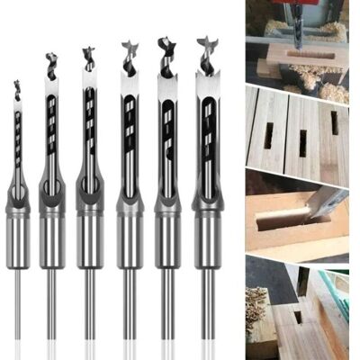 PELTOR Lot De 6 Forets À Bois Trou Carré Bédanes Creux En Acier Outils Set Pour Travail Du Bois Foret A Trou Carre Foret Trou De Perçage Mortaiser Burin 6,4/8/9,5/12,7/14/16mm Mèches Trou Carré - Publicité PELTOR Lot De 6 Forets À Bois Trou Carré Bédanes Creux En Acier Outils Set Pour Travail Du Bois Foret A Trou Carre Foret Trou De Perçage Mortaiser Burin 6,4/8/9,5/12,7/14/16mm Mèches Trou Carré - Publicité