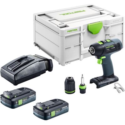 Perceuse-visseuse Sans Fil Festool T 18+3-basic 18 V 50 Nm Brushless + 2 Batteries 4,0 Ah + Chargeur + Systainer - Publicité Perceuse-visseuse Sans Fil Festool T 18+3-basic 18 V 50 Nm Brushless + 2 Batteries 4,0 Ah + Chargeur + Systainer - Publicité