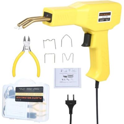 ABYSSE Kit De Reparation Soudure Plastique, Agrafeuse A Chaud Pour Reparer Plastique Avec 400 Agrafes, Agrafeuse Plastique Pour Réparation Pare-chocs Et Carrosserie, Pistolet À Souder Soudage Plastique - Publicité ABYSSE Kit De Reparation Soudure Plastique, Agrafeuse A Chaud Pour Reparer Plastique Avec 400 Agrafes, Agrafeuse Plastique Pour Réparation Pare-chocs Et Carrosserie, Pistolet À Souder Soudage Plastique - Publicité