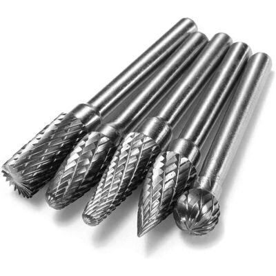 PELTOR 5pcs Double Coupe Fraises Rotatives En Carbure De Tungstène, Lime Rotative De Tige 6.35mm Pour Ponceuse Perceuse Électrique, Mèche Cylindrique Rotary Burr Pour Polissage Gravure Sur Bois Métal - Publicité PELTOR 5pcs Double Coupe Fraises Rotatives En Carbure De Tungstène, Lime Rotative De Tige 6.35mm Pour Ponceuse Perceuse Électrique, Mèche Cylindrique Rotary Burr Pour Polissage Gravure Sur Bois Métal - Publicité