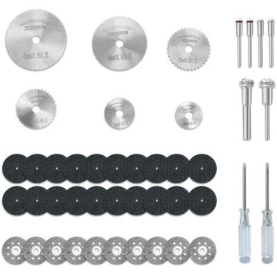 ABYSSE Jeu De 44 Disques De Coupe Compatibles Avec Le Plastique Pour Outils Rotatifs, 6 Lames De Scie Circulaire Hss, 20 Disques De Coupe En Résine, 10 Disques De Coupe Diamantés Avec 2 Tournevis. Publicité ABYSSE Jeu De 44 Disques De Coupe Compatibles Avec Le Plastique Pour Outils Rotatifs, 6 Lames De Scie Circulaire Hss, 20 Disques De Coupe En Résine, 10 Disques De Coupe Diamantés Avec 2 Tournevis. Publicité