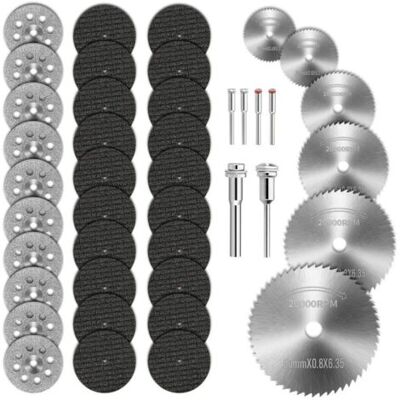 ABYSSE 42 Pcs Mini Disque Diamant À Tronçonner,6 Mandrins Mini Lame De Scie Circulaire Hss Disque Diamant À Tronçonner Et Disque De Coupe Résine Pour Bois Plastique Fibre De Verre Cuivre Aluminium - Publicité ABYSSE 42 Pcs Mini Disque Diamant À Tronçonner,6 Mandrins Mini Lame De Scie Circulaire Hss Disque Diamant À Tronçonner Et Disque De Coupe Résine Pour Bois Plastique Fibre De Verre Cuivre Aluminium - Publicité