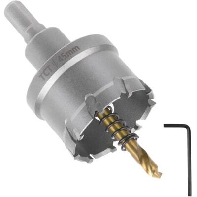 ABYSSE Scie Cloche Bimétallique, 45 Mm, Acier Inoxydable De Qualité Industrielle, Carbure Tct, Acier Rapide, Alliage Métallique, Pour Métal, Alliage D'Aluminium, Plastique, Bois - Publicité ABYSSE Scie Cloche Bimétallique, 45 Mm, Acier Inoxydable De Qualité Industrielle, Carbure Tct, Acier Rapide, Alliage Métallique, Pour Métal, Alliage D'Aluminium, Plastique, Bois - Publicité