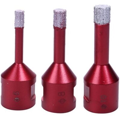 MOXIE Forets Diamant 3pcs 6mm/8mm/10mm Brasé Sous Vide Trépans Avec Filetage M14 Pour Perçage À Sec En Porcelaine Carrelage Granit Marbre - Publicité MOXIE Forets Diamant 3pcs 6mm/8mm/10mm Brasé Sous Vide Trépans Avec Filetage M14 Pour Perçage À Sec En Porcelaine Carrelage Granit Marbre - Publicité
