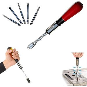 ALLAUVE Tournevis À Cliquet Rotatif Avec 5 Embouts Interchangeables Pour Vissage Poussée-traction - Publicité ALLAUVE Tournevis À Cliquet Rotatif Avec 5 Embouts Interchangeables Pour Vissage Poussée-traction - Publicité