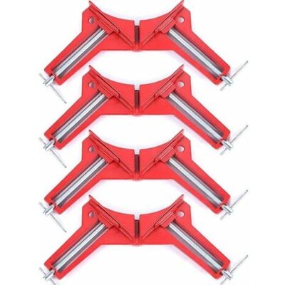 ABYSSE Pince À Angle Droit À 90 Degrés Pour Le Travail Du Bois, 4pcs Presses D'Angles Ensemble Machoire Etau Reglable À Bois, Serre Joint Angle Pour Cadre Photo Wedge Menuiserie Soudure - Publicité ABYSSE Pince À Angle Droit À 90 Degrés Pour Le Travail Du Bois, 4pcs Presses D'Angles Ensemble Machoire Etau Reglable À Bois, Serre Joint Angle Pour Cadre Photo Wedge Menuiserie Soudure - Publicité