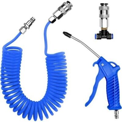 MEMKEY Pistolet À Air Comprimé, Pistolet À Air Comprimé Avec Tuyau D'Air Comprimé De 5 Mètres, Kit De Nettoyage De Pistolet À Air Comprimé, Avec Connecteur En T, Pour Camions, Fourgonnettes, Poids Lourds - Publicité MEMKEY Pistolet À Air Comprimé, Pistolet À Air Comprimé Avec Tuyau D'Air Comprimé De 5 Mètres, Kit De Nettoyage De Pistolet À Air Comprimé, Avec Connecteur En T, Pour Camions, Fourgonnettes, Poids Lourds - Publicité