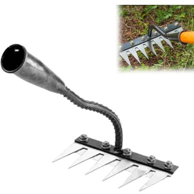 Vision Râteau De Désherbage Robuste En Acier Au Carbone À 6 Dents Pour Le Jardinage - Publicité Vision Râteau De Désherbage Robuste En Acier Au Carbone À 6 Dents Pour Le Jardinage - Publicité