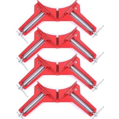 ABYSSE Pince À Angle Droit À 90 Degrés Pour Le Travail Du Bois, 4pcs Presses D'Angles Ensemble Machoire Etau Reglable À Bois, Serre Joint Angle Pour Cadre Photo Wedge Menuiserie Soudure - Publicité ABYSSE Pince À Angle Droit À 90 Degrés Pour Le Travail Du Bois, 4pcs Presses D'Angles Ensemble Machoire Etau Reglable À Bois, Serre Joint Angle Pour Cadre Photo Wedge Menuiserie Soudure - Publicité