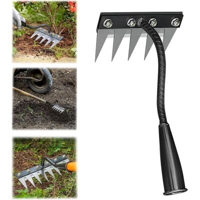 ABCRITAL Râteau De Désherbage 5/6/7/8 Dents, Outil De Désherbage Avec Manche, Râteau De Jardin En Métal Robuste, Râteau Pour Désherber, Ameublir Le Sol Et Semer (5 Dents) - Publicité ABCRITAL Râteau De Désherbage 5/6/7/8 Dents, Outil De Désherbage Avec Manche, Râteau De Jardin En Métal Robuste, Râteau Pour Désherber, Ameublir Le Sol Et Semer (5 Dents) - Publicité