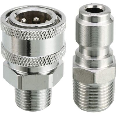 MOXIE Kit Adaptateur À Connexion Rapide Pour Nettoyeur Haute Pression, Filetage Mâle 9,5 Mm, 5000 Psi 3/8'' Quick Connect Kit -male - Publicité MOXIE Kit Adaptateur À Connexion Rapide Pour Nettoyeur Haute Pression, Filetage Mâle 9,5 Mm, 5000 Psi 3/8'' Quick Connect Kit -male - Publicité