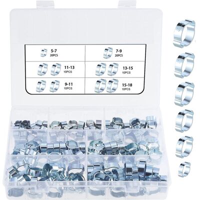 FANGMEDIA 80 Pièces 5-18mm Double Oreille O Clips Pinces De Tuyau, Pinces De Tuyau De Tube De Placage De Zinc, Pinces De Fixation De Tuyau - Publicité FANGMEDIA 80 Pièces 5-18mm Double Oreille O Clips Pinces De Tuyau, Pinces De Tuyau De Tube De Placage De Zinc, Pinces De Fixation De Tuyau - Publicité