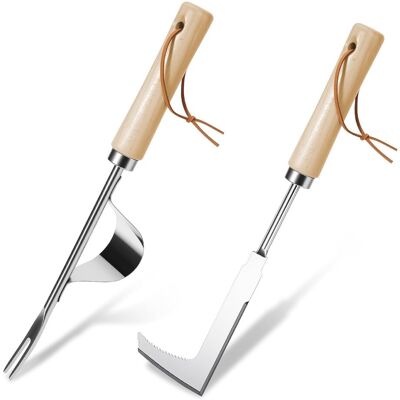 GRASSLIN 2 Pièces - Désherbeur Manuel - Couteau Désherbeur - Acier Inoxydable - Pour Fissures Et Racines - Jardin Et Cour - Argent - 28cm - Publicité GRASSLIN 2 Pièces - Désherbeur Manuel - Couteau Désherbeur - Acier Inoxydable - Pour Fissures Et Racines - Jardin Et Cour - Argent - 28cm - Publicité