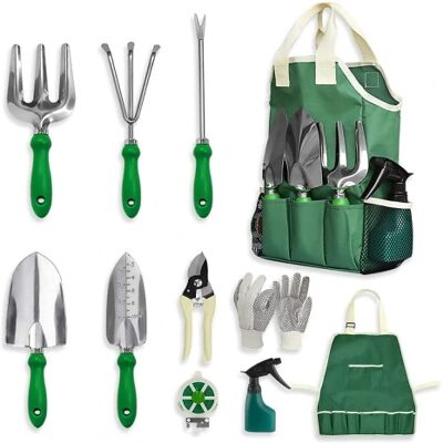 OEM Ensemble De 11 Outils De Jardin + Sac - Publicité OEM Ensemble De 11 Outils De Jardin + Sac - Publicité