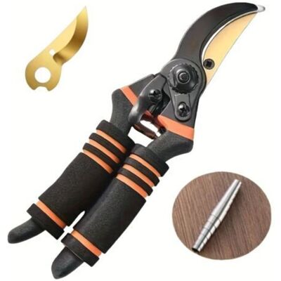 ENLENK 3pcs Set, Professionnel Alliage De Titane Jardinage Cisailles De Taille 21.59 Cm Avec Ressort En Acier Inoxydable 304, Lame En Titane Aiguisée Dorée - Ciseaux De Jardinage En Acier - Publicité ENLENK 3pcs Set, Professionnel Alliage De Titane Jardinage Cisailles De Taille 21.59 Cm Avec Ressort En Acier Inoxydable 304, Lame En Titane Aiguisée Dorée - Ciseaux De Jardinage En Acier - Publicité