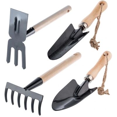 OEM Ensemble D'Outils De Jardin 4 En 1 : Pelle, Houe, Râteau, Griffe À Terre - Publicité OEM Ensemble D'Outils De Jardin 4 En 1 : Pelle, Houe, Râteau, Griffe À Terre - Publicité