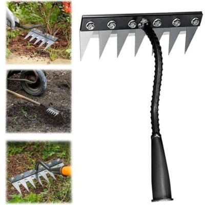 OEM Râteau De Désherbage 5/6/7/8 Dents, Outil De Désherbage Avec Manche, Râteau De Jardin En Métal Robuste, Râteau Pour Désherber, Ameublir Le Sol Et Semer (7 Dents) - Publicité OEM Râteau De Désherbage 5/6/7/8 Dents, Outil De Désherbage Avec Manche, Râteau De Jardin En Métal Robuste, Râteau Pour Désherber, Ameublir Le Sol Et Semer (7 Dents) - Publicité