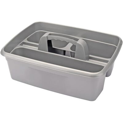 SYMOLEXA 1 - Chariot De Nettoyage - Plateau Amovible - 3 Compartiments Pour Outils Et Produits D&39entretien - Usage Domestique Et Jardinage - Gris - 40x30x13cm - Publicité SYMOLEXA 1 - Chariot De Nettoyage - Plateau Amovible - 3 Compartiments Pour Outils Et Produits D&39entretien - Usage Domestique Et Jardinage - Gris - 40x30x13cm - Publicité