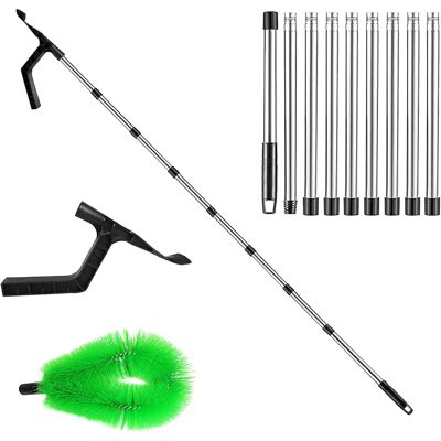 SANS MARQUE Outil De Nettoyage De Gouttière, Brosse Télescopique De Nettoyage De Tuyaux Avec Brosse À Double Poils, Pelle Pour Feuilles, Mousse Et Toiles D'Araignée (9 Tiges Extensibles + Brosse + Pelle) - Publicité SANS MARQUE Outil De Nettoyage De Gouttière, Brosse Télescopique De Nettoyage De Tuyaux Avec Brosse À Double Poils, Pelle Pour Feuilles, Mousse Et Toiles D'Araignée (9 Tiges Extensibles + Brosse + Pelle) - Publicité
