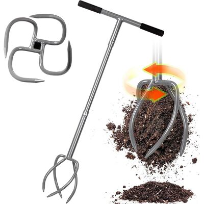 NO BRAND Griffe De Jardin Walensee À 4 Dents, Cultivateur Et Poignée, Scarificateur Et Désherbeur Tout-en-un, Hauteur Réglable Pour Les Parterres De Jardin. Publicité NO BRAND Griffe De Jardin Walensee À 4 Dents, Cultivateur Et Poignée, Scarificateur Et Désherbeur Tout-en-un, Hauteur Réglable Pour Les Parterres De Jardin. Publicité