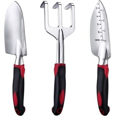 RICEEL Ensemble D'Outils De Jardinage, 3 Pièces, Truelles Robustes, Pelles À Main En Fonte D'Aluminium Avec Poignée En Caoutchouc Antidérapante, Idéal Pour Le Repiquage Et Le Désherbage. Publicité RICEEL Ensemble D'Outils De Jardinage, 3 Pièces, Truelles Robustes, Pelles À Main En Fonte D'Aluminium Avec Poignée En Caoutchouc Antidérapante, Idéal Pour Le Repiquage Et Le Désherbage. Publicité