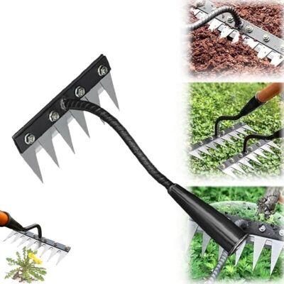 OEM Râteau De Désherbage En Fer, Râteaux De Jardin En Acier Au Carbone À 5/6/7/8 Dents Pour L'Ameublissement De La Pelouse, Artefact De Désherbage Domestique Agricole Et Amovible, Multi-us-dou - Publicité OEM Râteau De Désherbage En Fer, Râteaux De Jardin En Acier Au Carbone À 5/6/7/8 Dents Pour L'Ameublissement De La Pelouse, Artefact De Désherbage Domestique Agricole Et Amovible, Multi-us-dou - Publicité