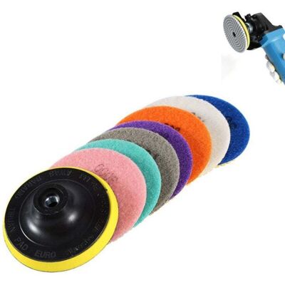 MOXIE Sjlerst Disque De Polissage Diamant, 8 Pcs 4 Pouces (100mm,tampons De Polissage Béton, Granit Marbre Polissage Avec Pads, Pour Machine À Polir - Publicité MOXIE Sjlerst Disque De Polissage Diamant, 8 Pcs 4 Pouces (100mm,tampons De Polissage Béton, Granit Marbre Polissage Avec Pads, Pour Machine À Polir - Publicité