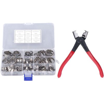 OEM 80pcs Kit D'Assortiment De Pinces À Tuyau Colliers De Serrage À Une Oreille En Acier Inoxydable Avec Pince De Serrage-crezuo - Publicité OEM 80pcs Kit D'Assortiment De Pinces À Tuyau Colliers De Serrage À Une Oreille En Acier Inoxydable Avec Pince De Serrage-crezuo - Publicité