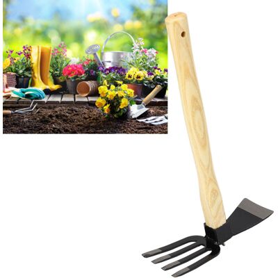 MOXIE Outil De Jardinage Manuel : Houe, Râteau, En Acier Au Carbone Avec Manche En Bois, Pour Désherber, Récolter, Creuser Et Planter - Publicité MOXIE Outil De Jardinage Manuel : Houe, Râteau, En Acier Au Carbone Avec Manche En Bois, Pour Désherber, Récolter, Creuser Et Planter - Publicité