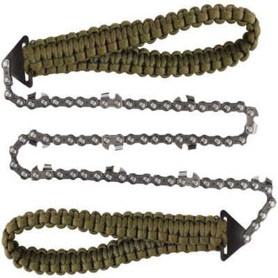 ABYSSE Tronçonneuse De Poche Portable Avec Poignée En Paracorde, Scie À Main À Dents Fines De 65 Cm, Tronçonneuse D'Élagage Manuelle, Équipement De Survie, Scie À Chaîne Pliante, Outils De Jardin - Publicité ABYSSE Tronçonneuse De Poche Portable Avec Poignée En Paracorde, Scie À Main À Dents Fines De 65 Cm, Tronçonneuse D'Élagage Manuelle, Équipement De Survie, Scie À Chaîne Pliante, Outils De Jardin - Publicité