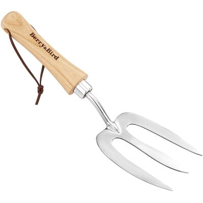 GRASSLIN 1 - Fourche À Main - Acier Inoxydable - Désherber Et Planter - Poignée Ergonomique En Bois De Frêne - Jardinage Domestique - Naturel - 33,5x8,6cm - Publicité GRASSLIN 1 - Fourche À Main - Acier Inoxydable - Désherber Et Planter - Poignée Ergonomique En Bois De Frêne - Jardinage Domestique - Naturel - 33,5x8,6cm - Publicité