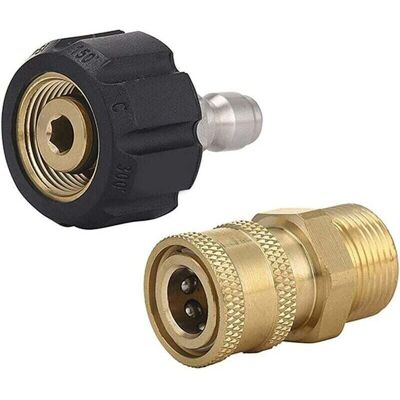 STAKMANN Connexion Rapide 3/8" Connecteur M22 Mâle Femelle Raccord Laiton Kit Déconnexion Coupleur Nettoyeur Haute Pression - Publicité STAKMANN Connexion Rapide 3/8" Connecteur M22 Mâle Femelle Raccord Laiton Kit Déconnexion Coupleur Nettoyeur Haute Pression - Publicité