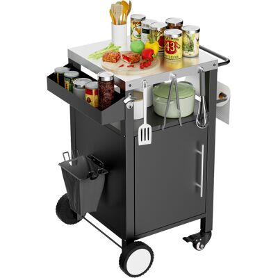 EASYCOMFORT As Easy Chariot De Barbecue, Table De Barbecue Avec Espace De Rangement, Chariot De Bar Roulant, Chariot De Barbecue Avec Crochets Et Porte-épices Pour Accessoires De Barbecue, Noir - Publicité EASYCOMFORT As Easy Chariot De Barbecue, Table De Barbecue Avec Espace De Rangement, Chariot De Bar Roulant, Chariot De Barbecue Avec Crochets Et Porte-épices Pour Accessoires De Barbecue, Noir - Publicité