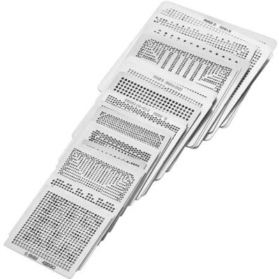 ABYSSE Kit De 33 Pochoirs Universels Bga Pour Le Rebillage Et La Réparation, Avec Grille En Acier Et Fixation À Chaud Directe. Publicité ABYSSE Kit De 33 Pochoirs Universels Bga Pour Le Rebillage Et La Réparation, Avec Grille En Acier Et Fixation À Chaud Directe. Publicité