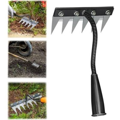 OEM Râteau De Désherbage 5/6/7/8 Dents, Outil De Désherbage Avec Manche, Râteau De Jardin En Métal Robuste, Râteau Pour Désherber, Ameublir Le Sol Et Semer (6 Dents) - Publicité OEM Râteau De Désherbage 5/6/7/8 Dents, Outil De Désherbage Avec Manche, Râteau De Jardin En Métal Robuste, Râteau Pour Désherber, Ameublir Le Sol Et Semer (6 Dents) - Publicité
