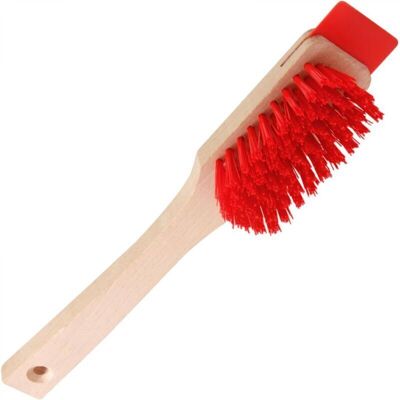 ABCRITAL Une Brosse Rouge Pour Tondeuse À Gazon, 315cm, Avec Grattoir, Poils En Plastique Robustes Et Un Long Manche En Bois. Publicité ABCRITAL Une Brosse Rouge Pour Tondeuse À Gazon, 315cm, Avec Grattoir, Poils En Plastique Robustes Et Un Long Manche En Bois. Publicité