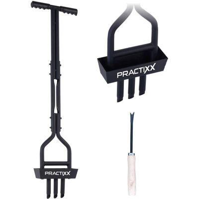 Practixx Aérateur De Pelouse Manuel Avec Bac De Récupération Px-rl10 - Largeur De Travail 20 Cm - 3 Dents - Poignée Souple - Noir - Publicité Practixx Aérateur De Pelouse Manuel Avec Bac De Récupération Px-rl10 - Largeur De Travail 20 Cm - 3 Dents - Poignée Souple - Noir - Publicité