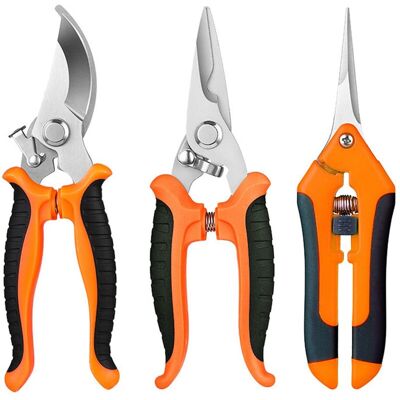 OEM Sécateur De Jardin 3 Pièces, Ciseaux De Jardinage Professionnels, Léger Et Ergonomique, Cisaille Pour Plantes, Fleurs, Branches, Roses, Bonsaï, Fruits – Orange - Publicité OEM Sécateur De Jardin 3 Pièces, Ciseaux De Jardinage Professionnels, Léger Et Ergonomique, Cisaille Pour Plantes, Fleurs, Branches, Roses, Bonsaï, Fruits – Orange - Publicité