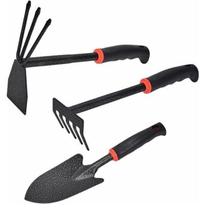 ABYSSE Ensemble D'Outils De Jardinage, Outils De Jardin 3 Pièces Kit, Kits D'Outils Jardin, Binette À Main, Râteau À Main, Petite Pelle De Jardinage, Pour Ameublir Le Sol, Désherber, Transplanter - Publicité ABYSSE Ensemble D'Outils De Jardinage, Outils De Jardin 3 Pièces Kit, Kits D'Outils Jardin, Binette À Main, Râteau À Main, Petite Pelle De Jardinage, Pour Ameublir Le Sol, Désherber, Transplanter - Publicité