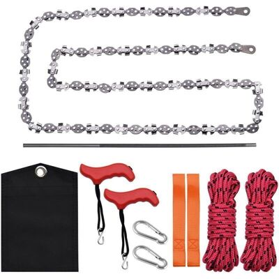 JUSCH Scie À Chaîne À Corde Pliable Manuelle, Coupe Large À 68 Dents Pour La Randonnée, La Survie En Milieu Sauvage, Le Jardinage Et Le Camping,de - Publicité JUSCH Scie À Chaîne À Corde Pliable Manuelle, Coupe Large À 68 Dents Pour La Randonnée, La Survie En Milieu Sauvage, Le Jardinage Et Le Camping,de - Publicité