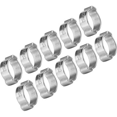 EOSNOW 10pcs En Fer Zinc Galvanisé À Deux Colliers De Tuyau D'Oreille 5-23 Mm Pour Tube De Tuyau À Essence Fule (13-15 Mm) - Publicité EOSNOW 10pcs En Fer Zinc Galvanisé À Deux Colliers De Tuyau D'Oreille 5-23 Mm Pour Tube De Tuyau À Essence Fule (13-15 Mm) - Publicité